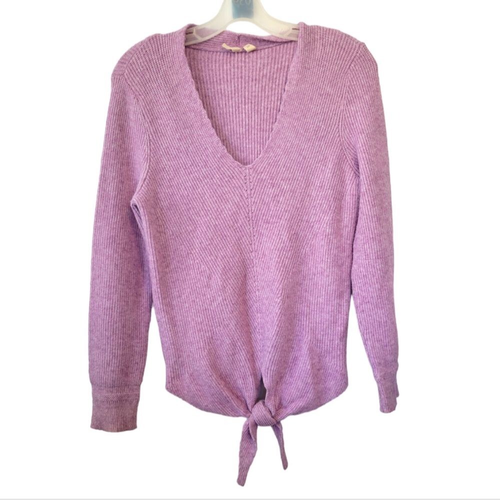Moth Anthropologie Lilac/Lavender Freeport Ribbed Sweater Medium